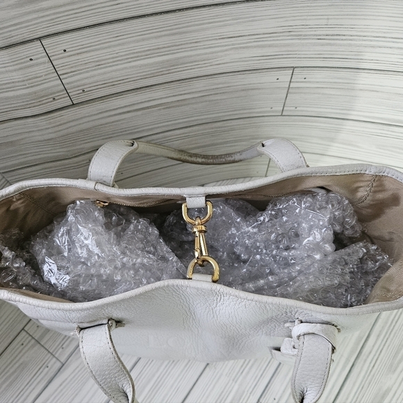 Loewe Madrid Heritage Pebbled Leather Tote Bag in Off White - Picture 15 of 16
